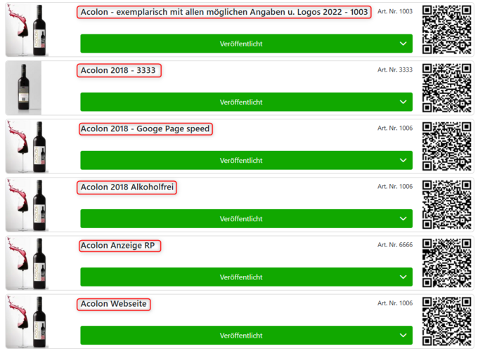 The internal product name is a practical tool to better distinguish your products in the list view.