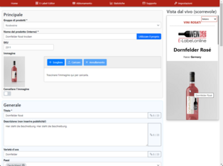 E Modificare o creare l'etichetta. I campi obbligatori devono essere compilati. I valori possono essere modificati in qualsiasi momento. E Modificare o creare l'etichetta. I campi obbligatori devono essere compilati. I valori possono essere modificati in qualsiasi momento.