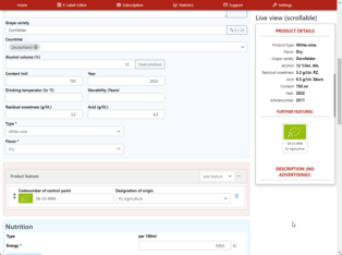 E Edit or create label. Mandatory fields must be filled in. The values can be changed again at any time. E Edit or create label. Mandatory fields must be filled in. The values can be changed again at any time.