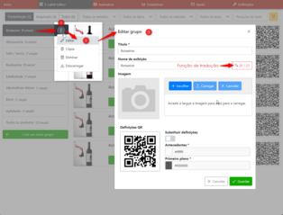 Os grupos de produtos para vinhos podem ser alterados posteriormente Os grupos de produtos para vinhos podem ser alterados posteriormente