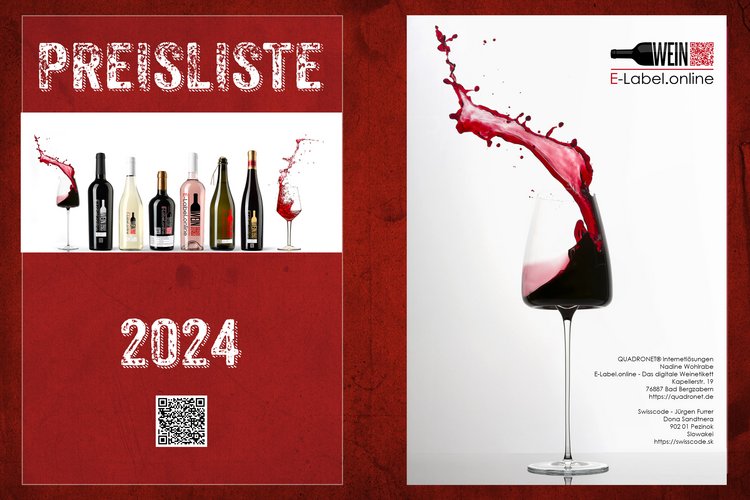 A QR code for wines in a price list or online store A QR code for wines in a price list or online store