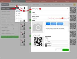 Los grupos de productos para vinos pueden modificarse posteriormente Los grupos de productos para vinos pueden modificarse posteriormente