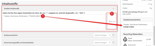 Eigene Zutatenliste per Copy & Paste einfügen