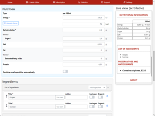 E Edit or create label. Mandatory fields must be filled in. The values can be changed again at any time. E Edit or create label. Mandatory fields must be filled in. The values can be changed again at any time.